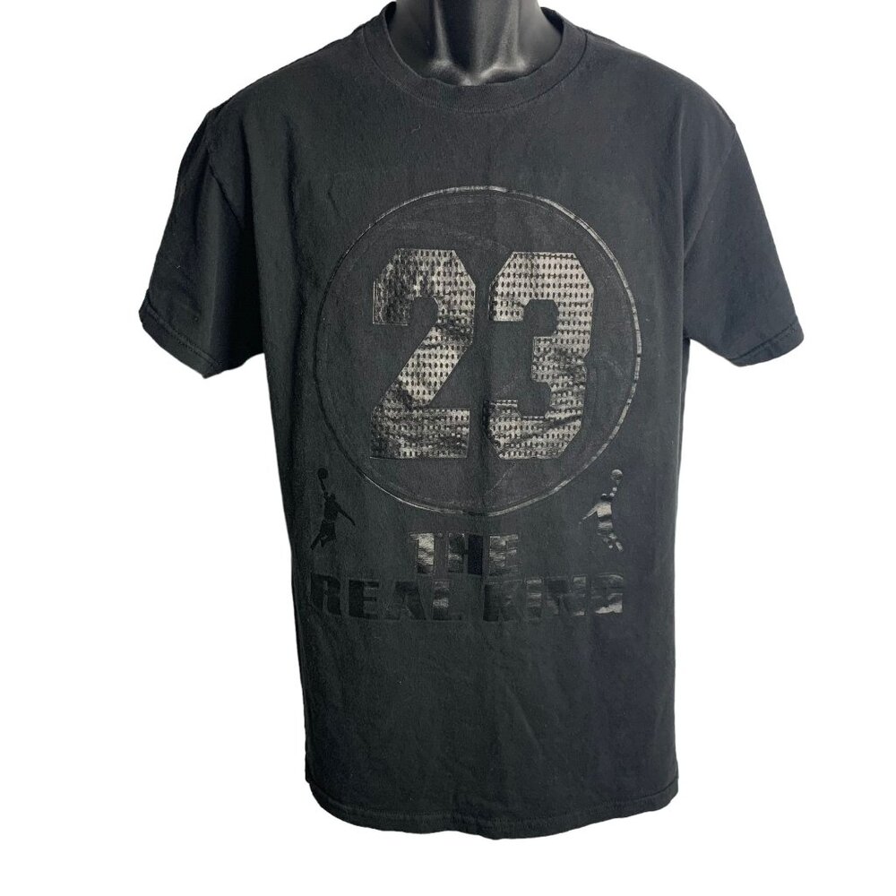 Jordan 23 The King Crewneck T Shirt M Black Graphic Short Sleeve Basketball